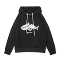 Palm Angels Split Shark Graphic Hoodie - Black
