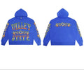 Valleydream Blue Valley State Tribal Print Hooded Sweatshirt