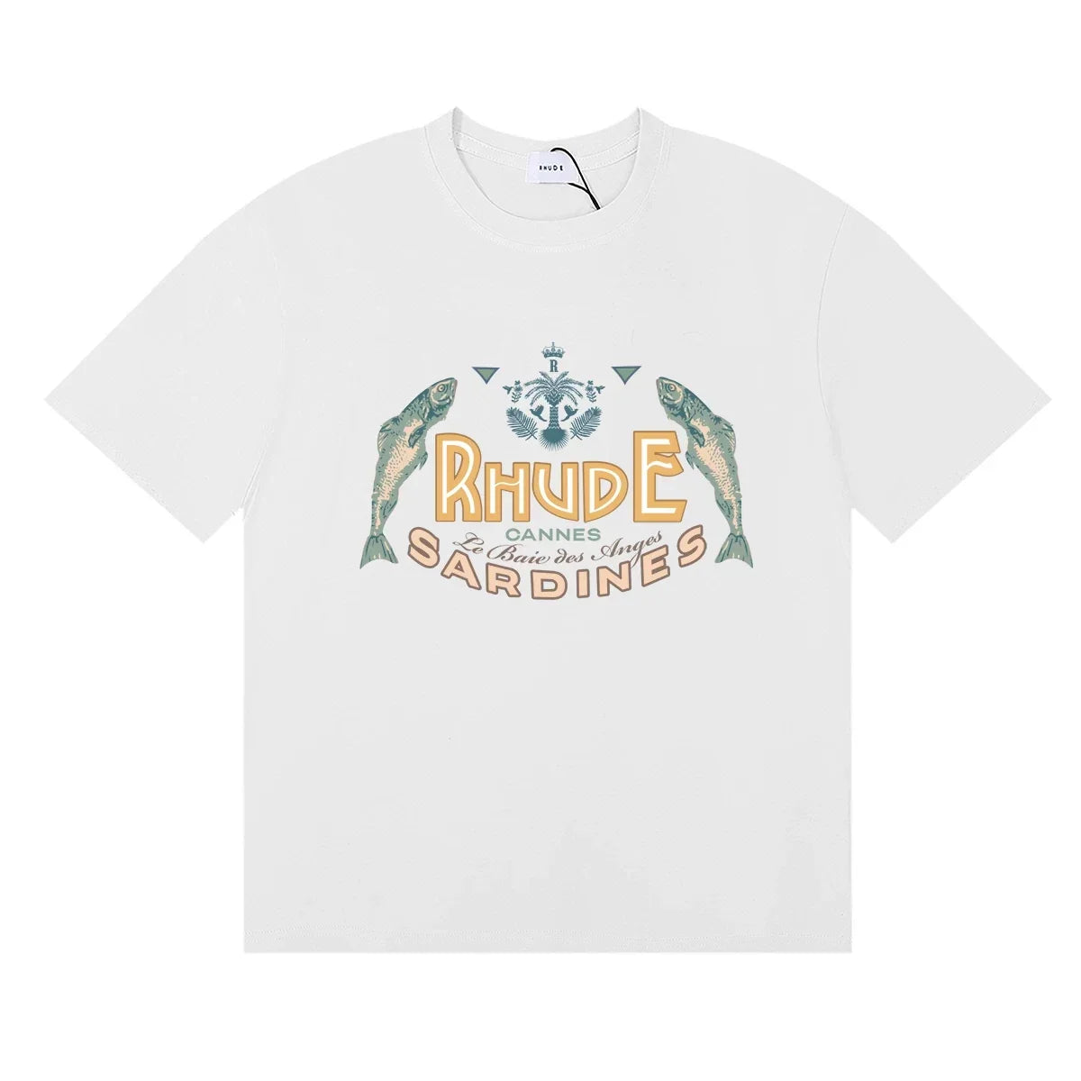 RHUDE "Sardines" Graphic Print T-Shirt - White